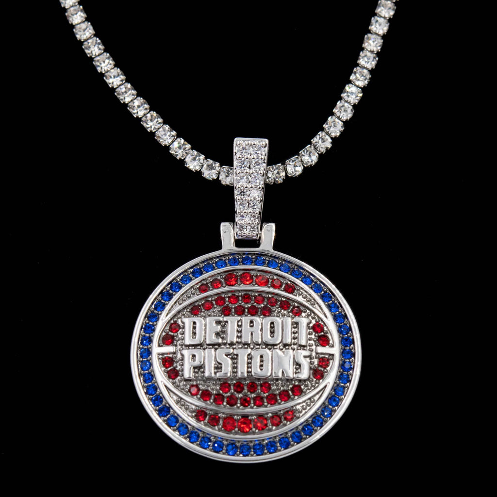 GLD Men Detroit Pistons Official NBA Logo Pendant