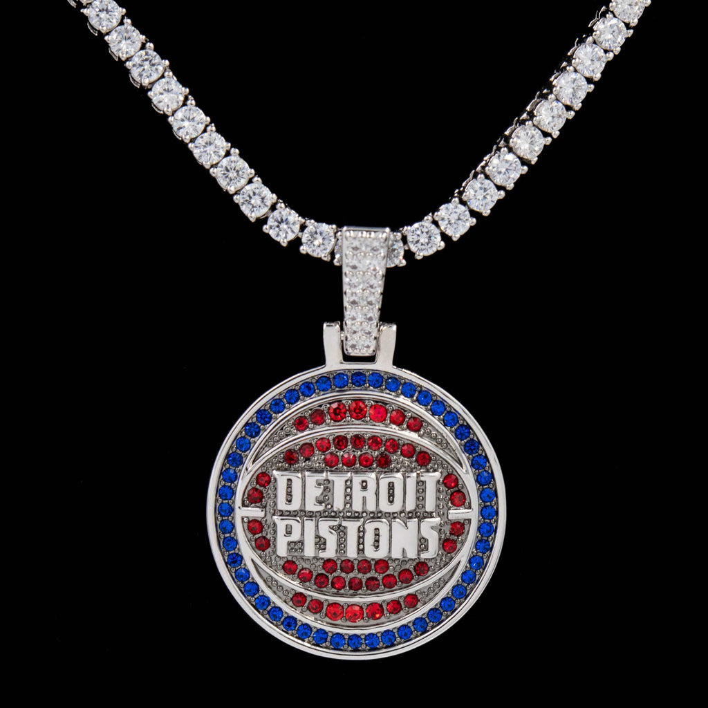 GLD Men Detroit Pistons Official NBA Logo Pendant