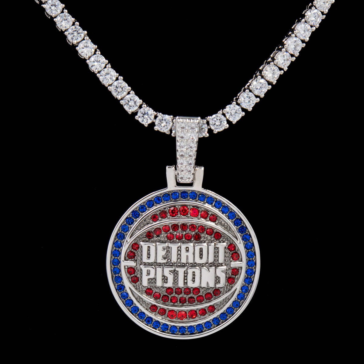 GLD Men Detroit Pistons Official NBA Logo Pendant