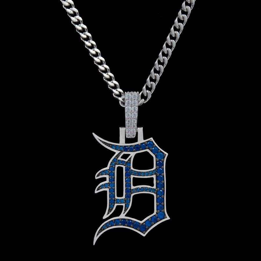 GLD Men Detroit Tigers Official MLB Logo Pendant