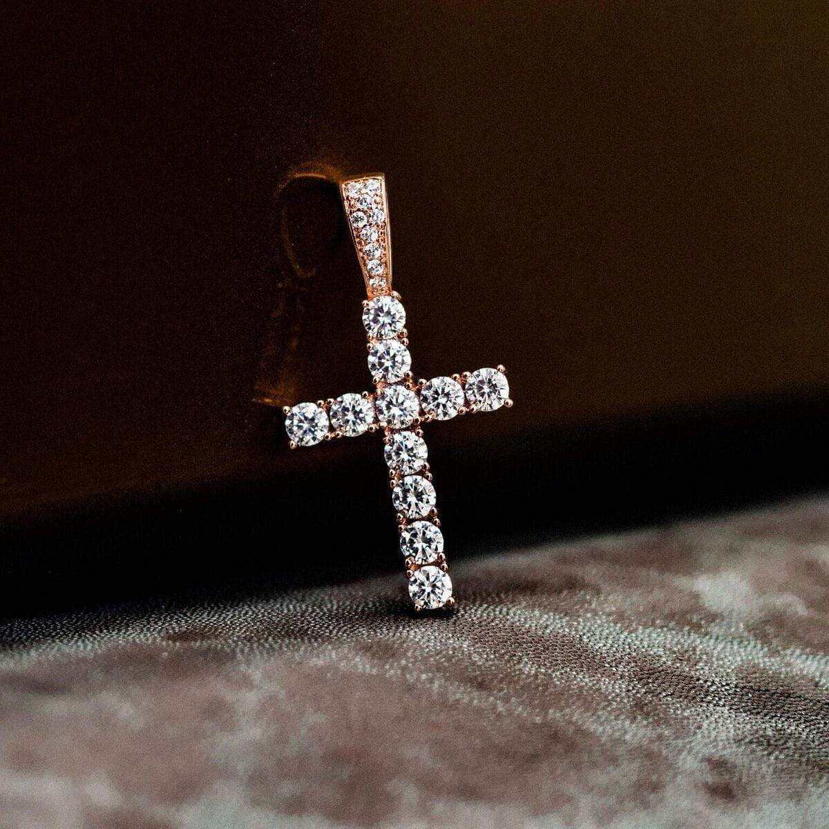 GLD PROMO Diamond Cross in Rose Gold