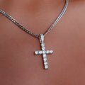 GLD PROMO - WOMEN Diamond Cross Pendant in White Gold