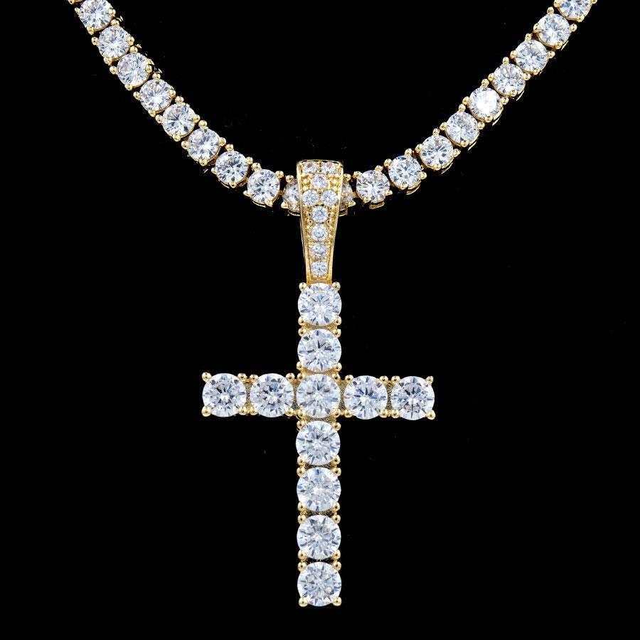 GLD Women Diamond Cross in Yellow Gold
