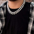 GLD Men GLD Diamond Cuban Link Chain in White Gold - 19mm