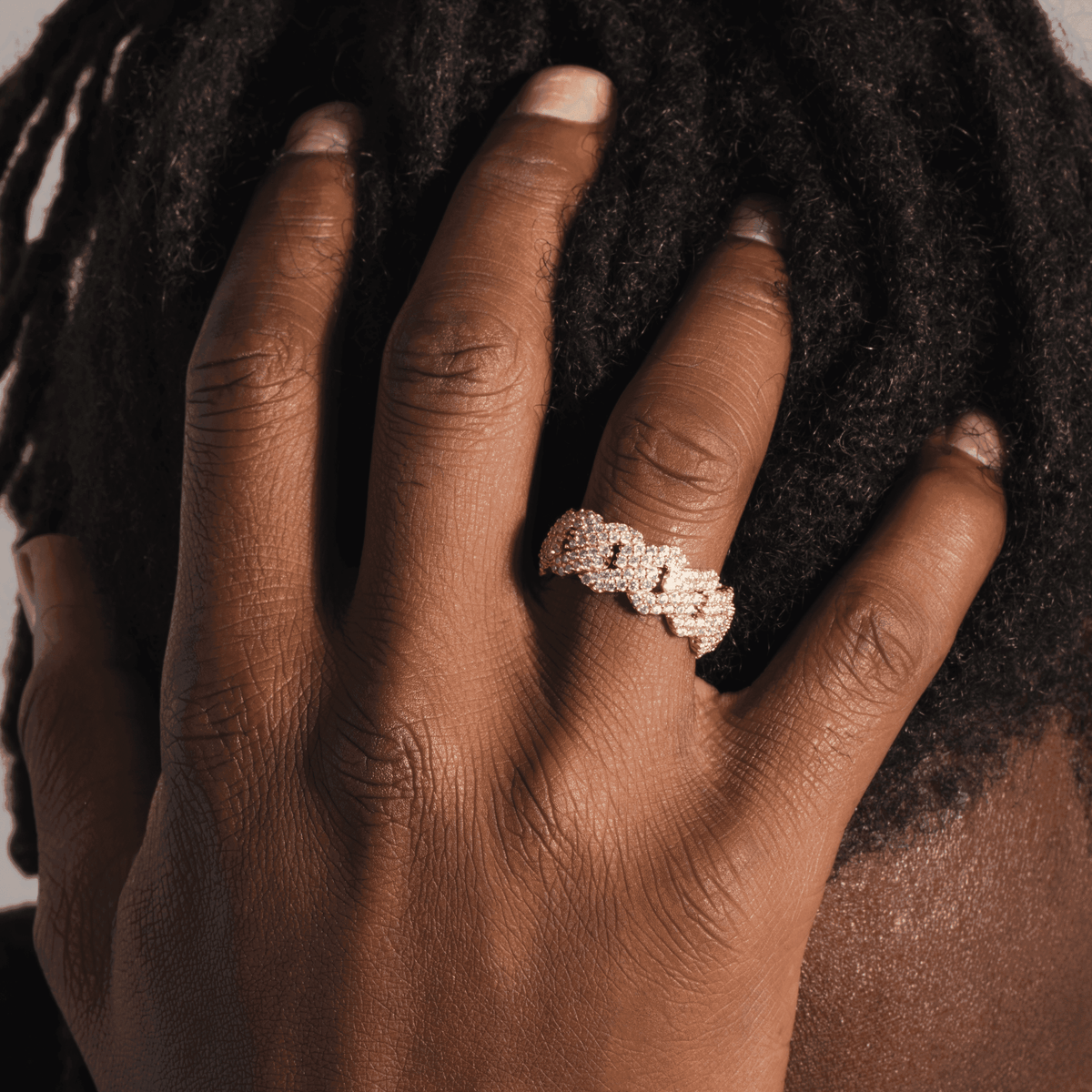 GLD Men Diamond Prong Ring in Yellow Gold Vermeil