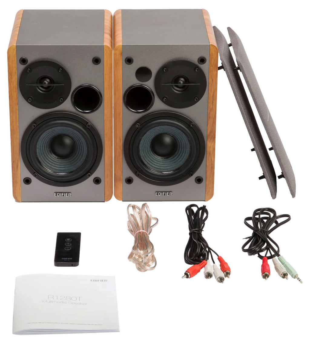 Edifier Wood Grain Powered Bookshelf Speakers (Pair) - R1280T - image 5