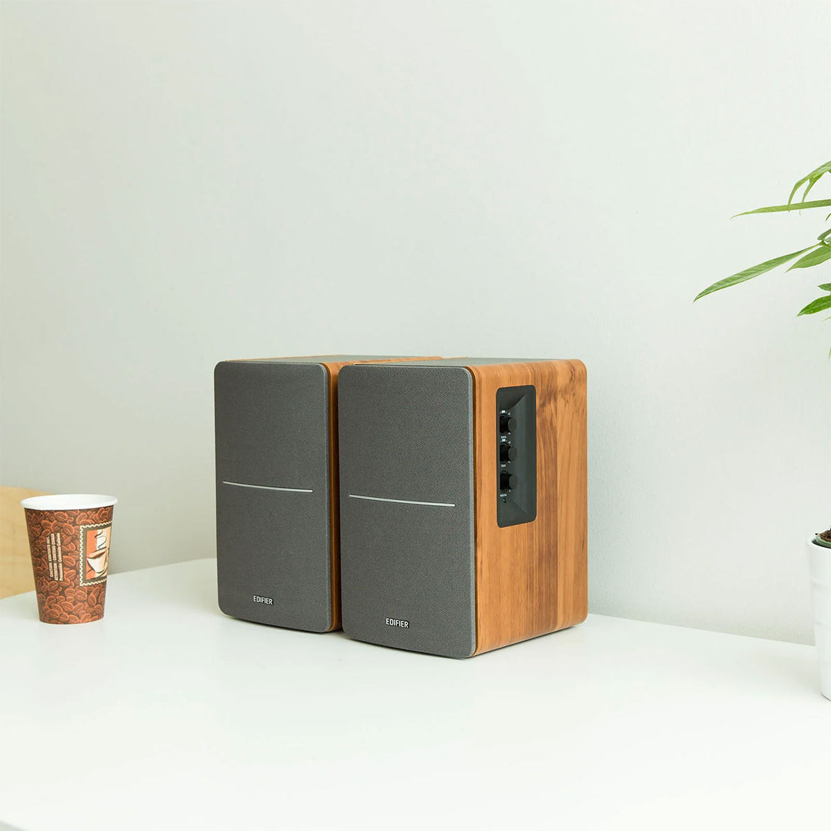 Edifier Wood Grain Powered Bookshelf Speakers (Pair) - R1280T - image 9
