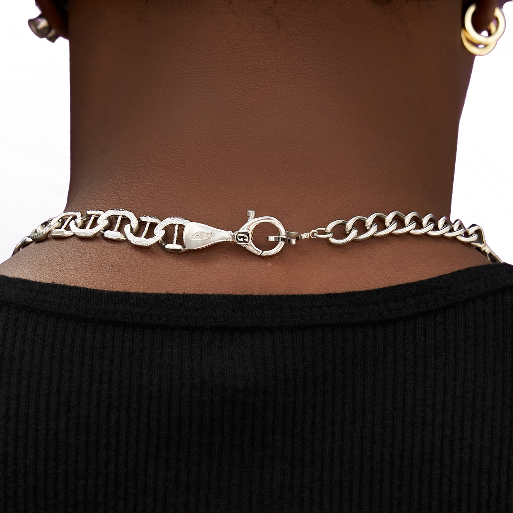 GLD Men Adjustable Mariner Chain in White Gold - 9MM