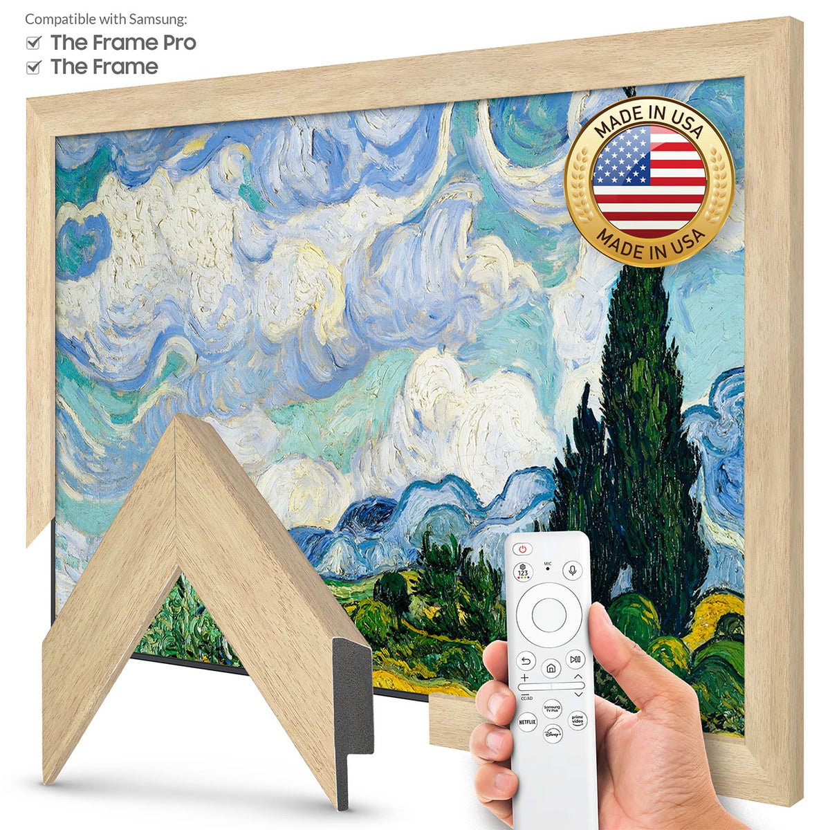 Frame My TV Samsung The Frame 43" Slim Frame In Museum Maple - FRM-SF-P6031-43-2021 - image 2