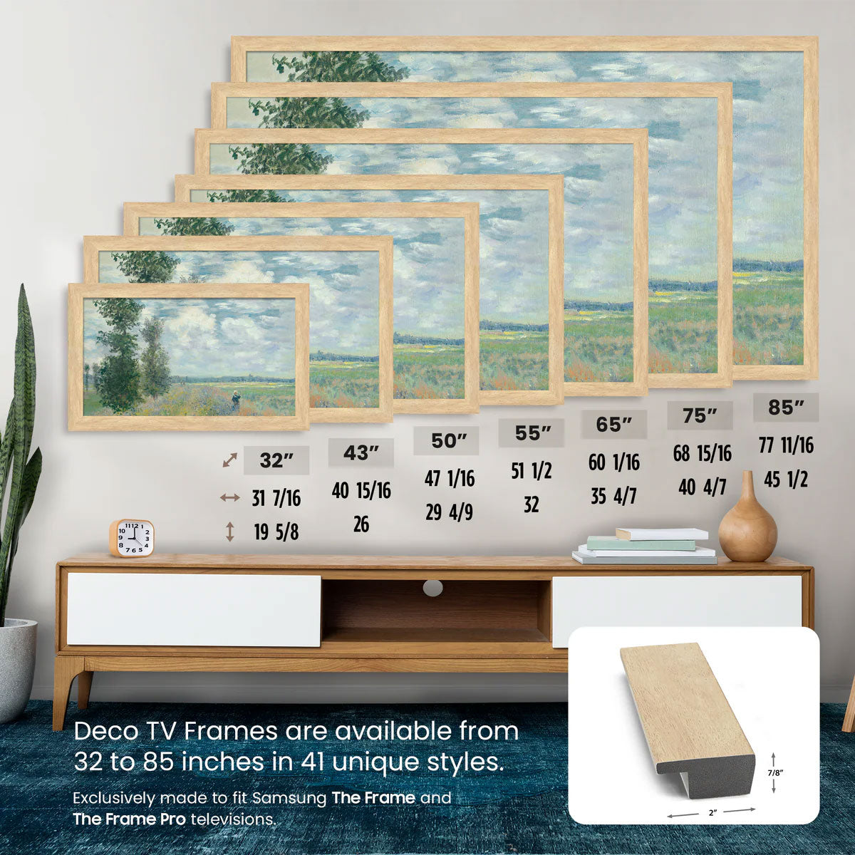 Frame My TV Samsung The Frame 85" Slim Frame In Museum Maple - FRM-SF-P6031-85-2021 - image 6