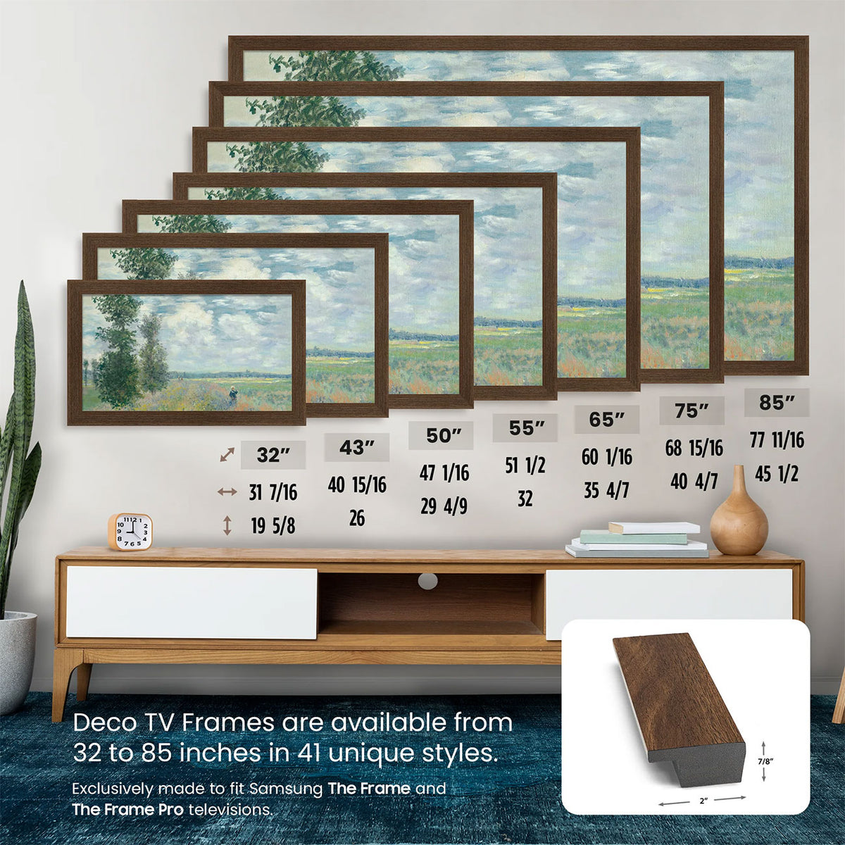 Frame My TV Samsung The Frame 43" Slim Frame In Museum Walnut - FRM-SF-P6033-43-2021 - image 8