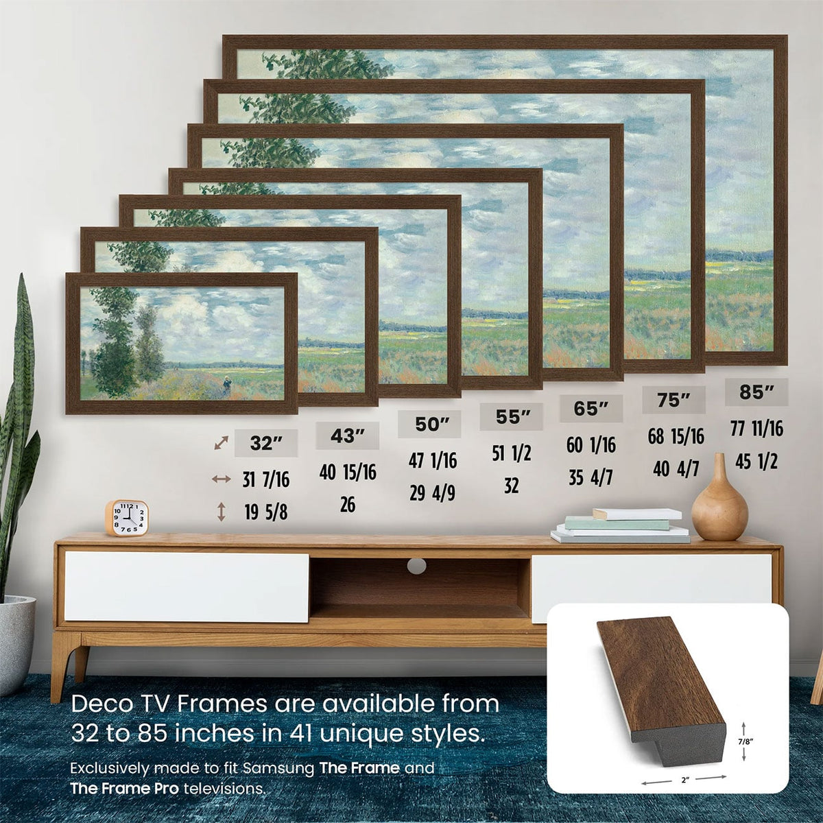 Frame My TV Samsung The Frame 65" Slim Frame In Museum Walnut - FRM-SF-P6033-65-2021 - image 8