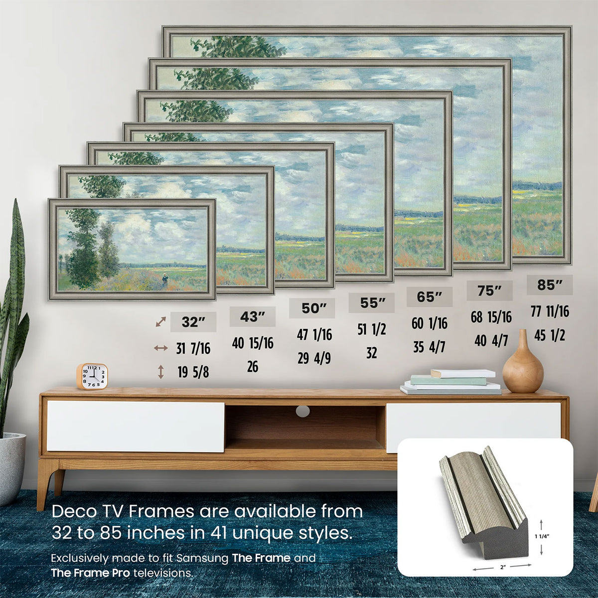 Frame My TV Samsung The Frame 50" Slim Frame In Industrial Nickel - FRM-SF-P6364-50-2021 - image 7