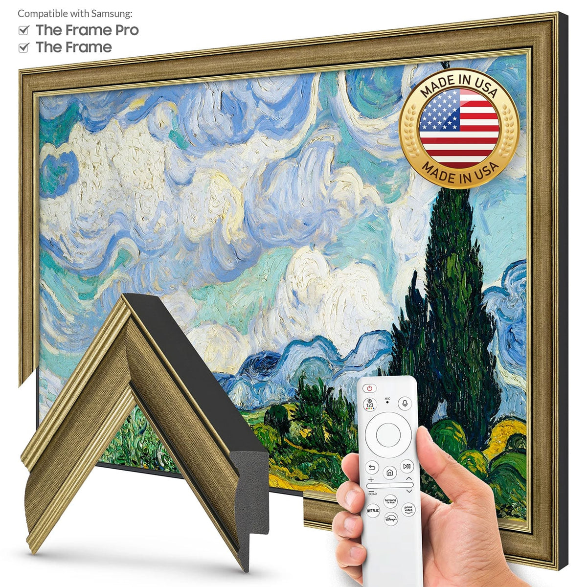 Frame My TV Samsung The Frame 50" Premiere Slim Frame In Industrial Brass - FRM-SF-P6362-50-2021 - image 2