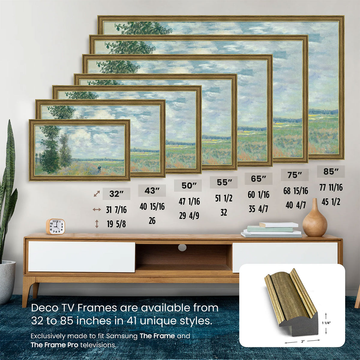 Frame My TV Samsung The Frame 32" Premiere Slim Frame In Industrial Brass - FRM-SF-P6362-32-2021 - image 5