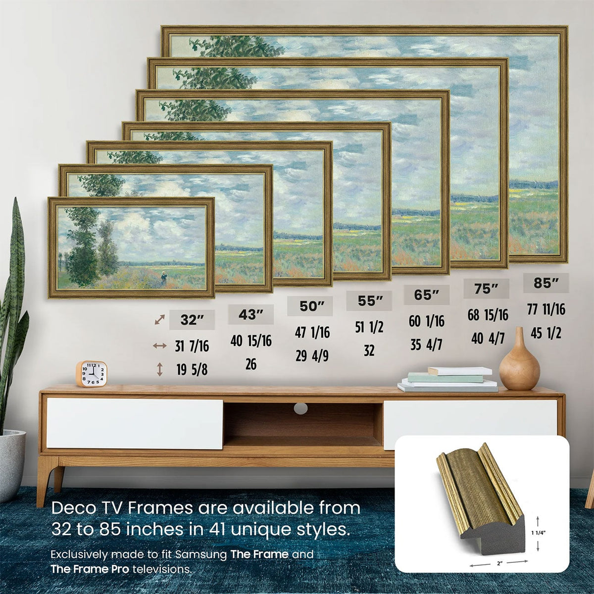 Frame My TV Samsung The Frame 50" Premiere Slim Frame In Industrial Brass - FRM-SF-P6362-50-2021 - image 5