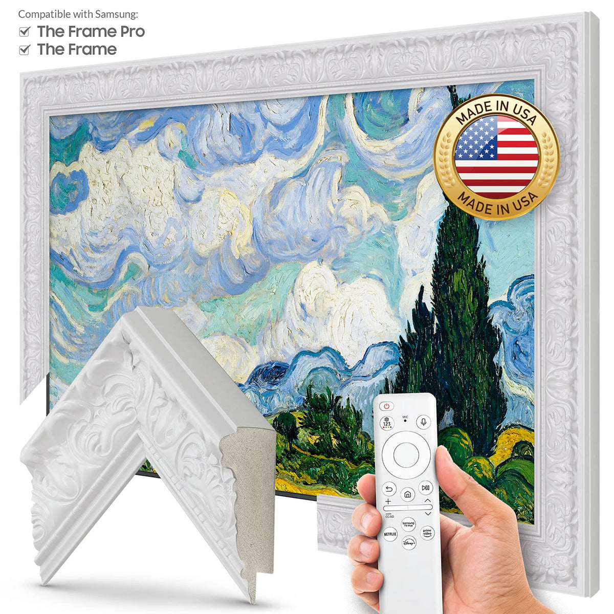 Frame My TV Samsung The Frame 32" Premiere Frame In Tuscan Gloss White - FRM-SF-P5088-32-2021 - image 2