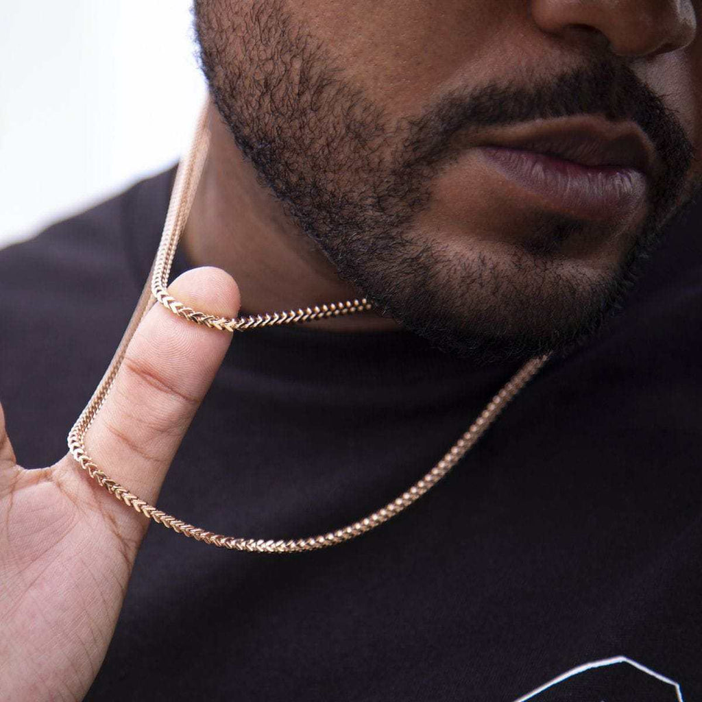 GLD Men Franco Chain in Rose Gold - 3mm