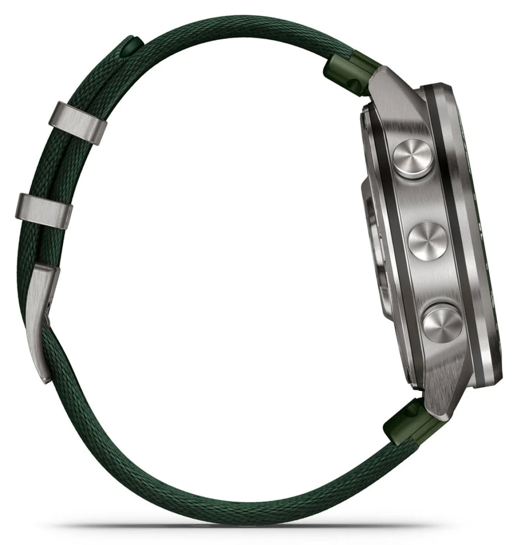 Garmin MARQ Golfer (Gen 3) Modern Tool Smartwatch 47mm in Green Titanium with Jacquard-woven Strap - 010- - image 5