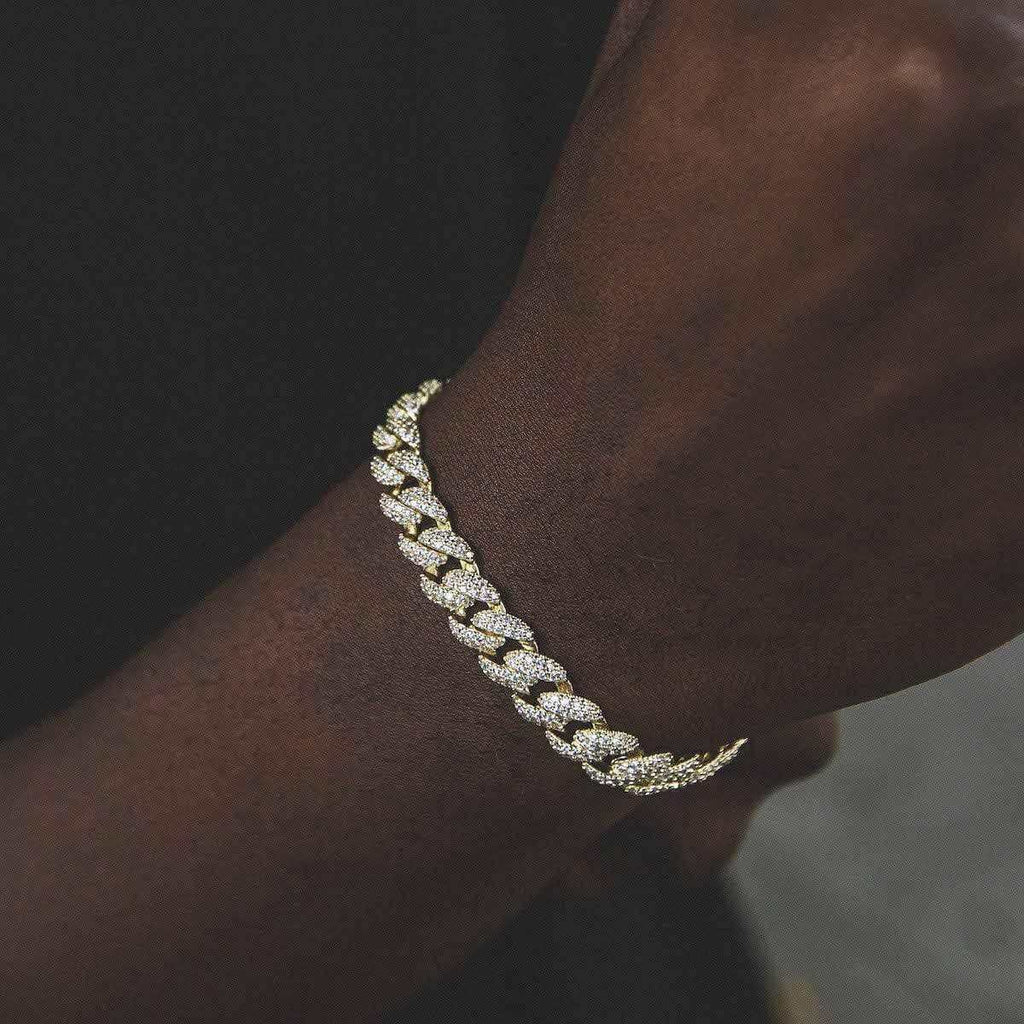 GLD Men Diamond Cuban Chain + Bracelet Bundle in White or Yellow Gold - 8.5mm