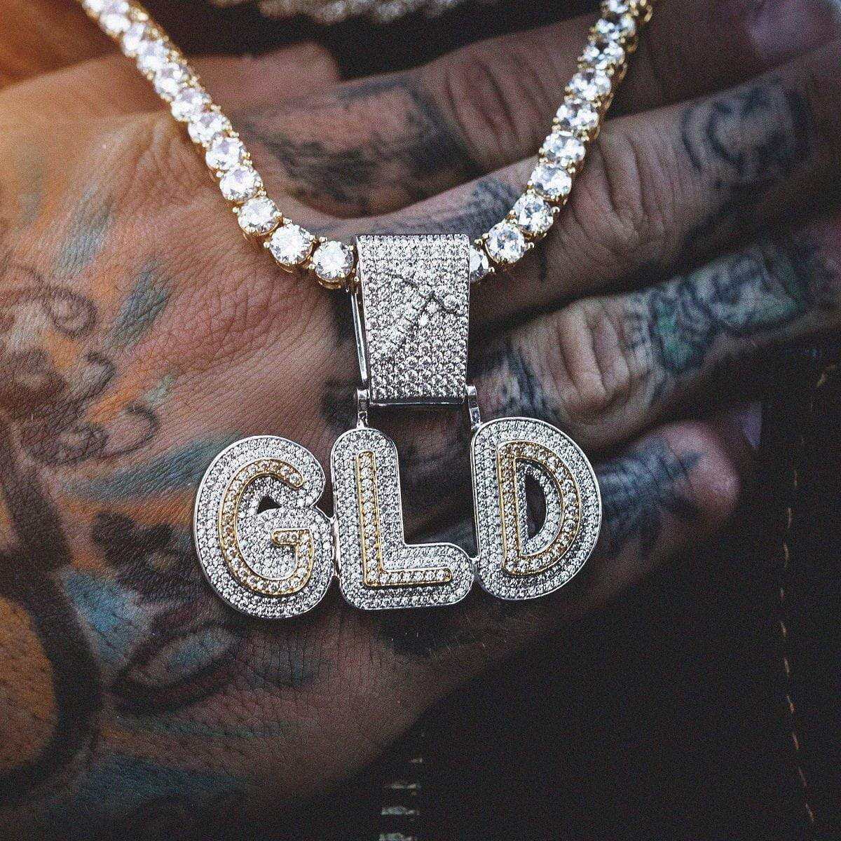 GLD Men GLD's Name Plate 2-Tone Custom Layered Font