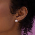 GLD Women 14k Round Cut Diamond Earrings in Yellow Gold