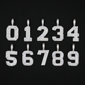 GLD PROMO - WOMEN Pave Number Pendants in White Gold