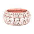 GLD Women Women's Moissanite 5 Layer Diamond Band Ring in Rose Gold Vermeil