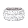 GLD Women Women's Moissanite 5 Layer Diamond Band Ring in White Gold Vermeil