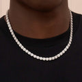 GLD Men Micro Clustered Tennis Chain in White Gold - 6mm