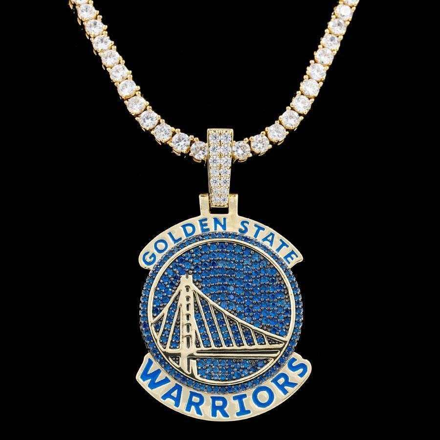 GLD Men Golden State Warriors Official NBA Logo Pendant