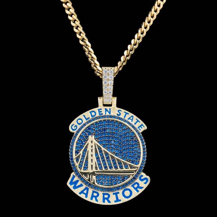 GLD Men Golden State Warriors Official NBA Logo Pendant