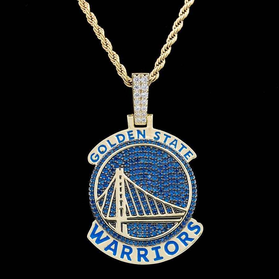 GLD Men Golden State Warriors Official NBA Logo Pendant