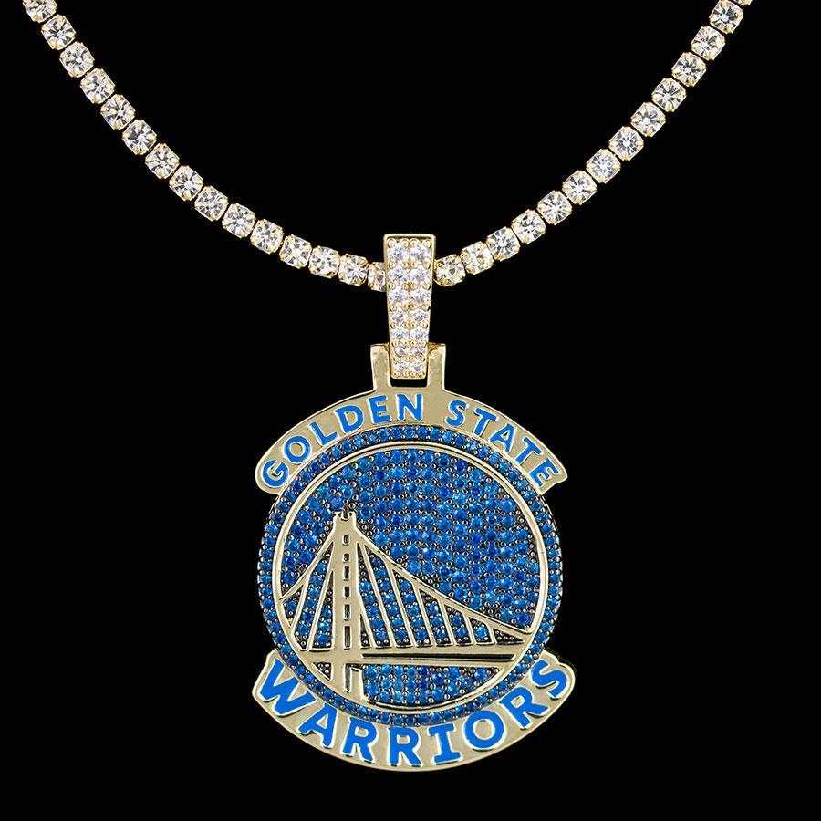 GLD Men Golden State Warriors Official NBA Logo Pendant