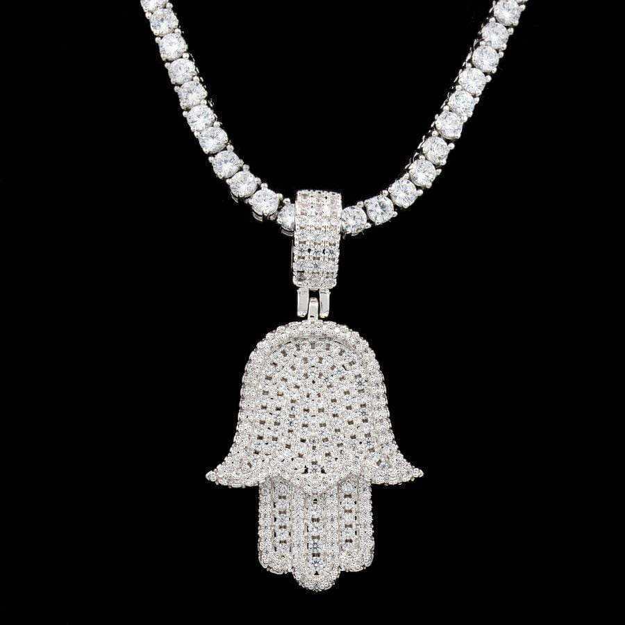 GLD Men Hamsa Pendant in White Gold