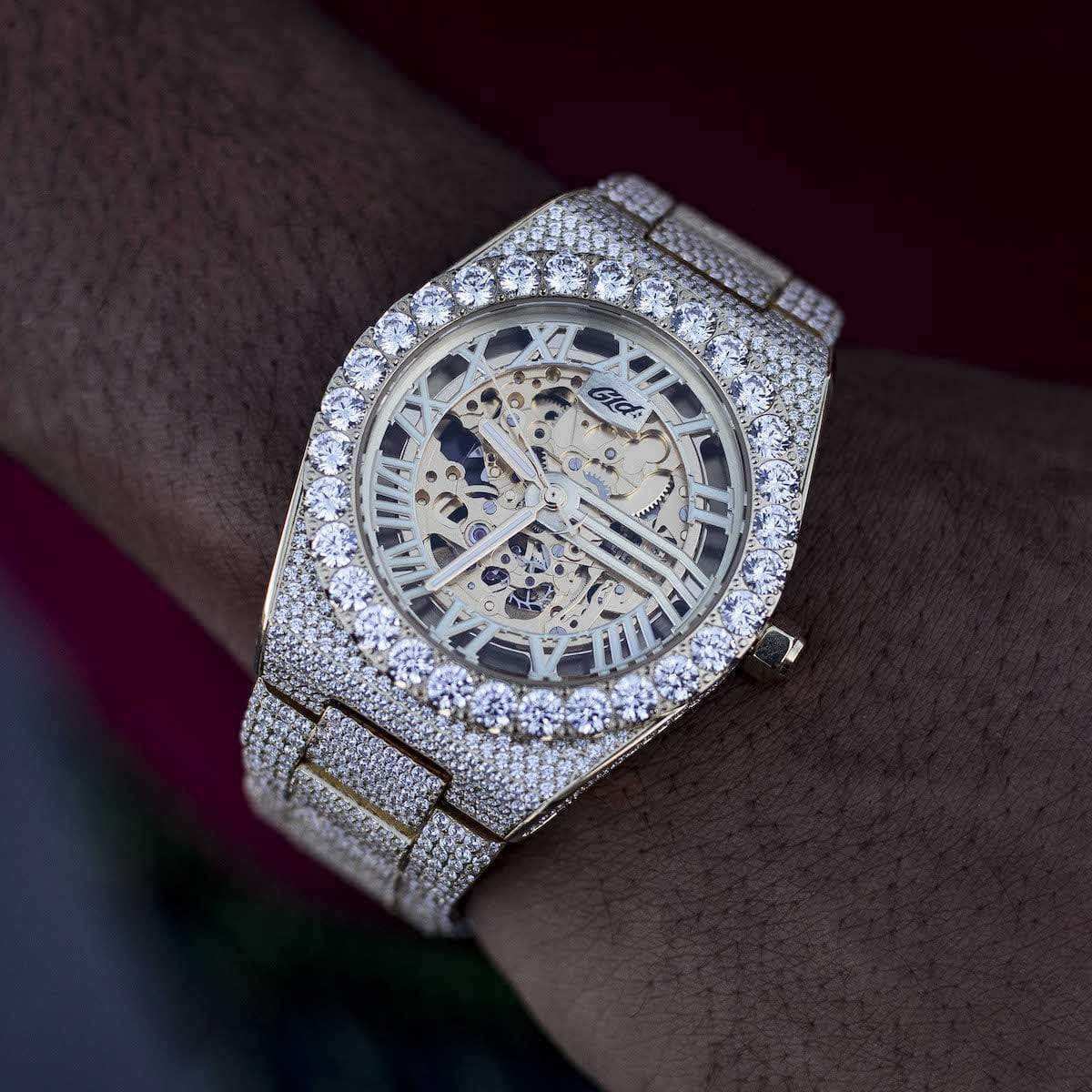 GLD PROMO 42MM Iced Alpha Era® Luminous Skeleton Gold
