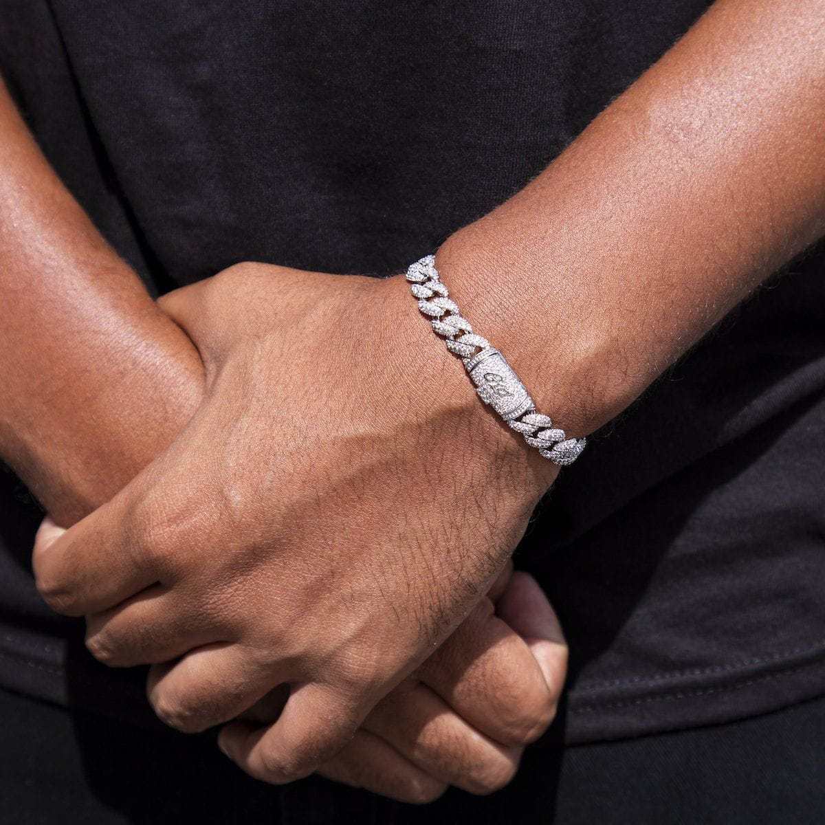 GLD PROMO Iced Skull Bracelet in White Gold
