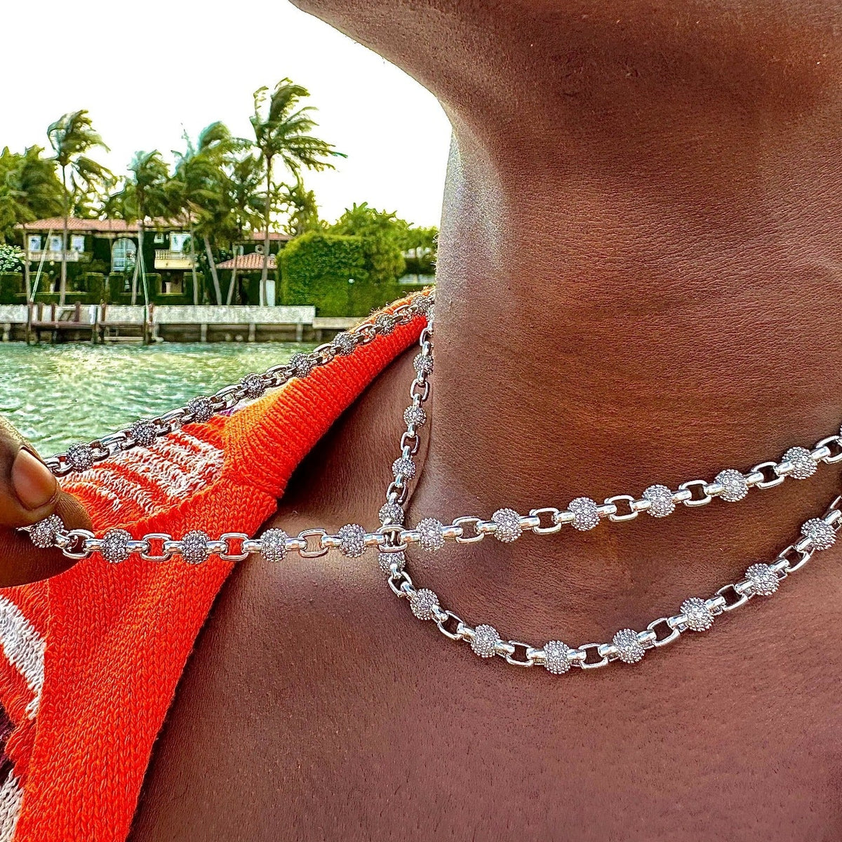 GLD PROMO Iced Ball Box Link Chain