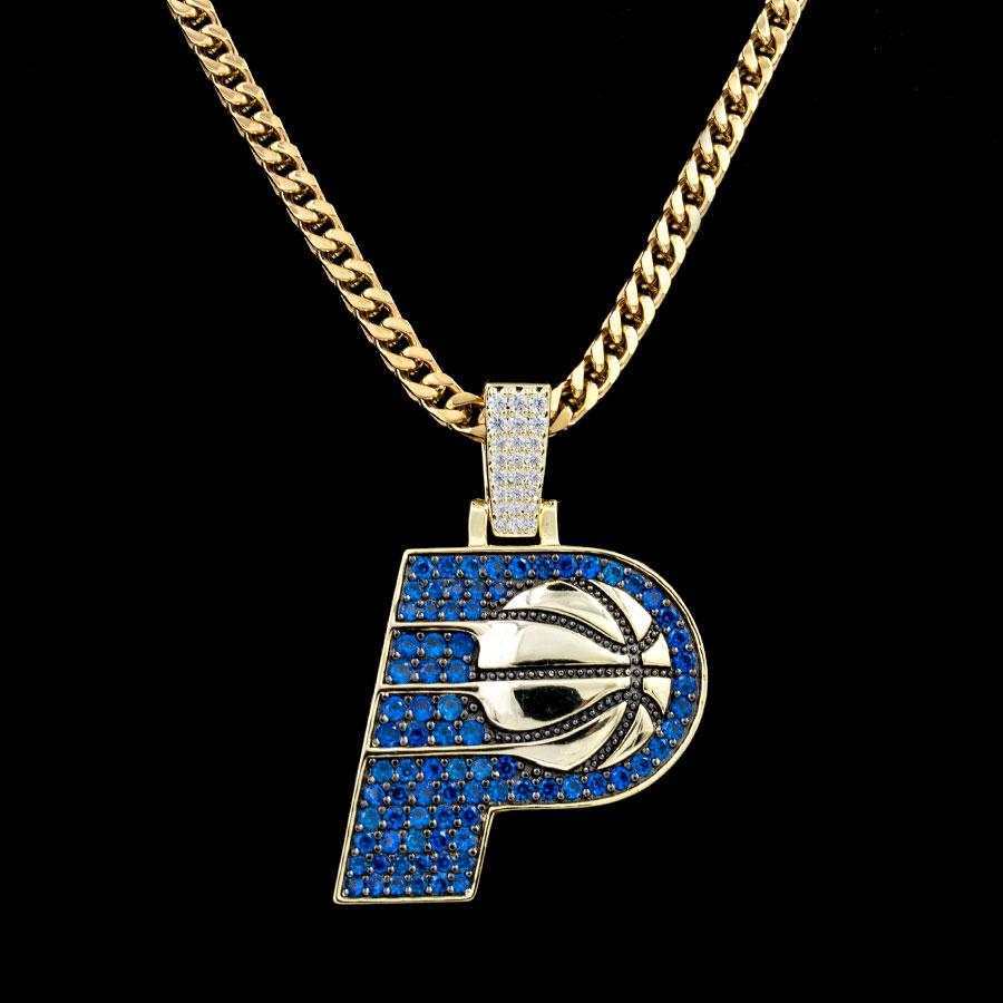 GLD Men Indiana Pacers Official NBA Logo Pendant