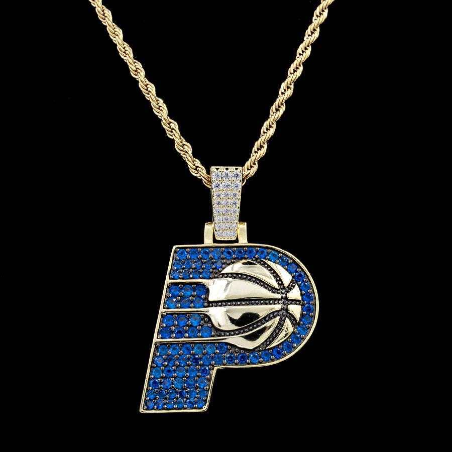 GLD Men Indiana Pacers Official NBA Logo Pendant