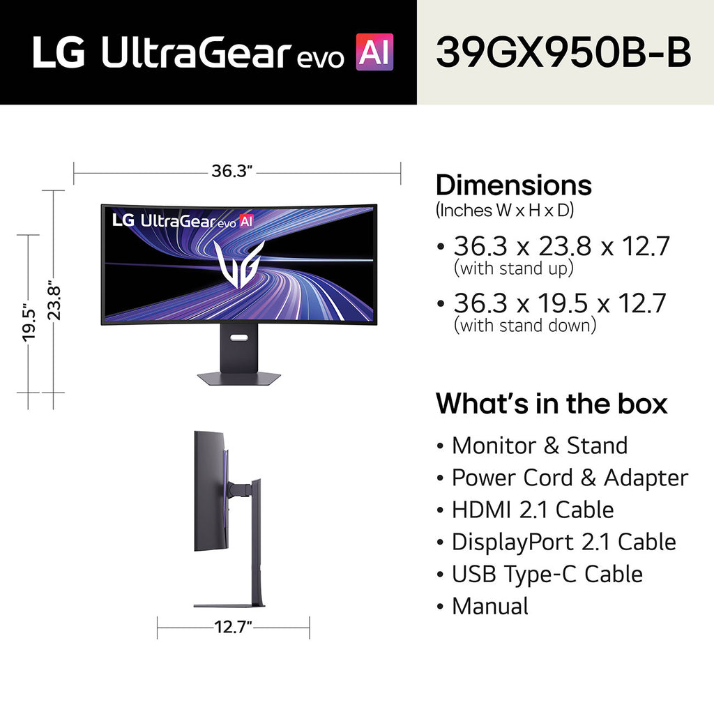 LG UltraGear evo GX9 World's First 39-Inch 5K2K OLED Gaming Monitor in Black - 39GX950B-B - image 5