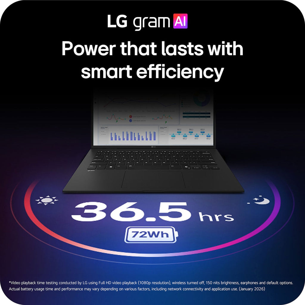 LG gram Copilot+ PC Laptop 14-Inch Intel Core Ultra 7 32GB RAM 1TB SSD in Black - 14Z90U-G.AU87U1 - image 8