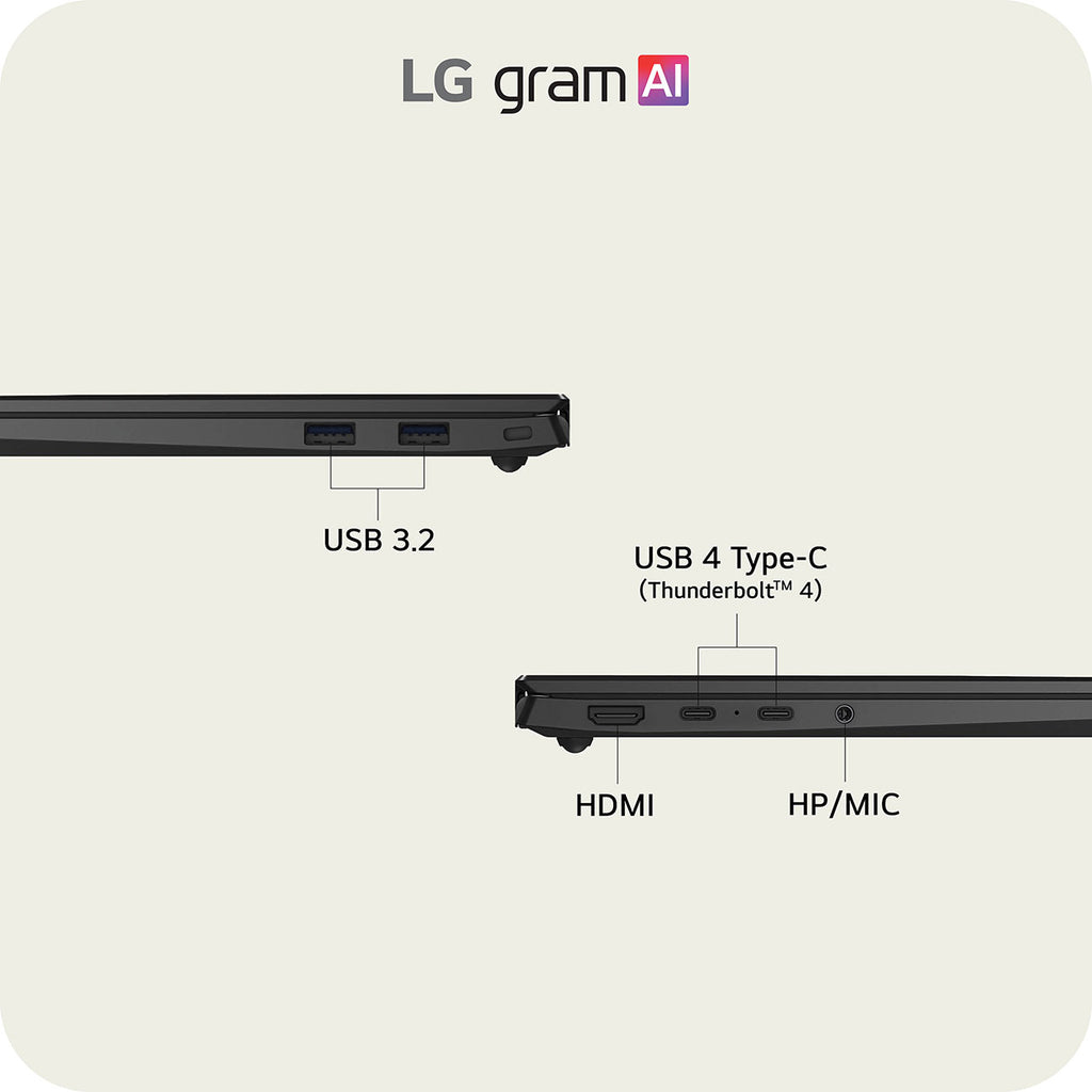 LG gram Copilot+ PC Laptop 14-Inch Intel Core Ultra 7 32GB RAM 1TB SSD in Black - 14Z90U-G.AU87U1 - image 10