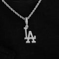 GLD PROMO - WOMEN Los Angeles Dodgers Micro Pendant in White Gold