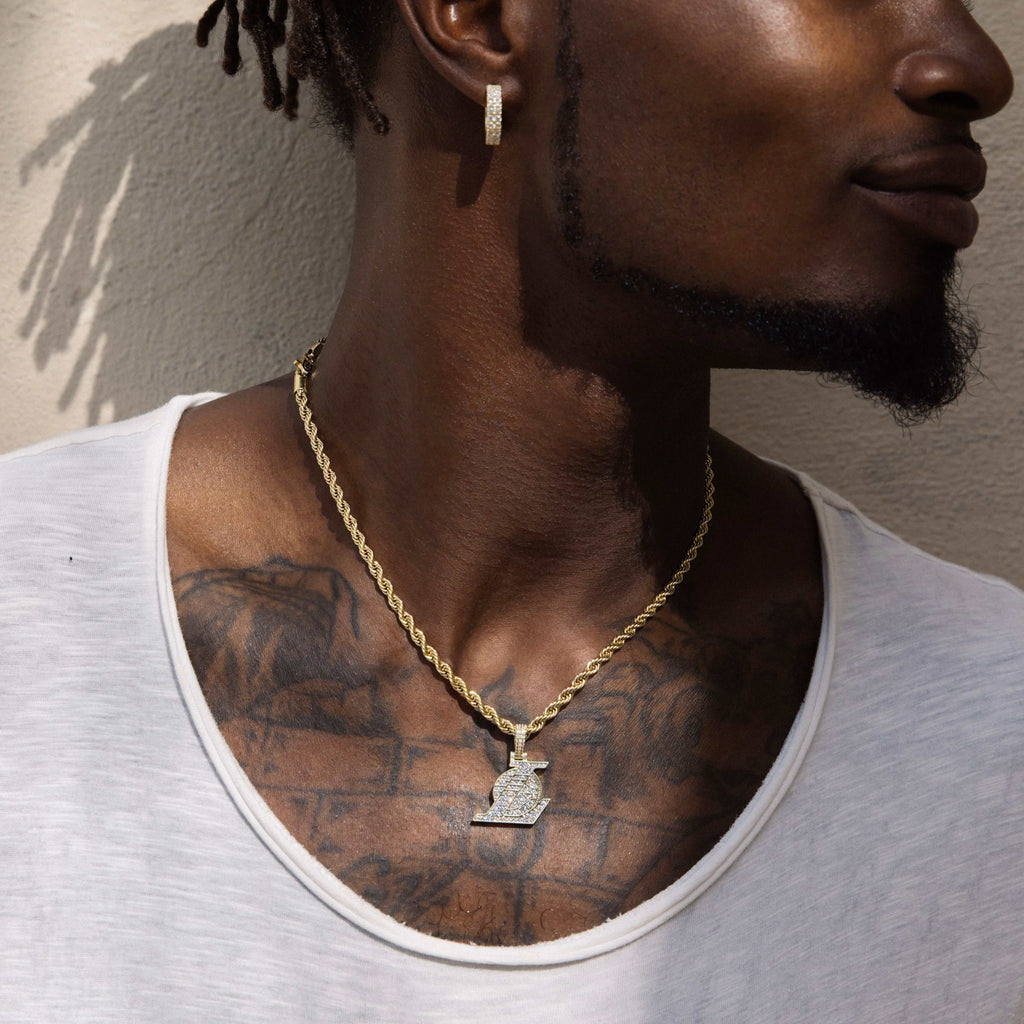 GLD Men Los Angeles Lakers Official NBA Micro Logo Pendant