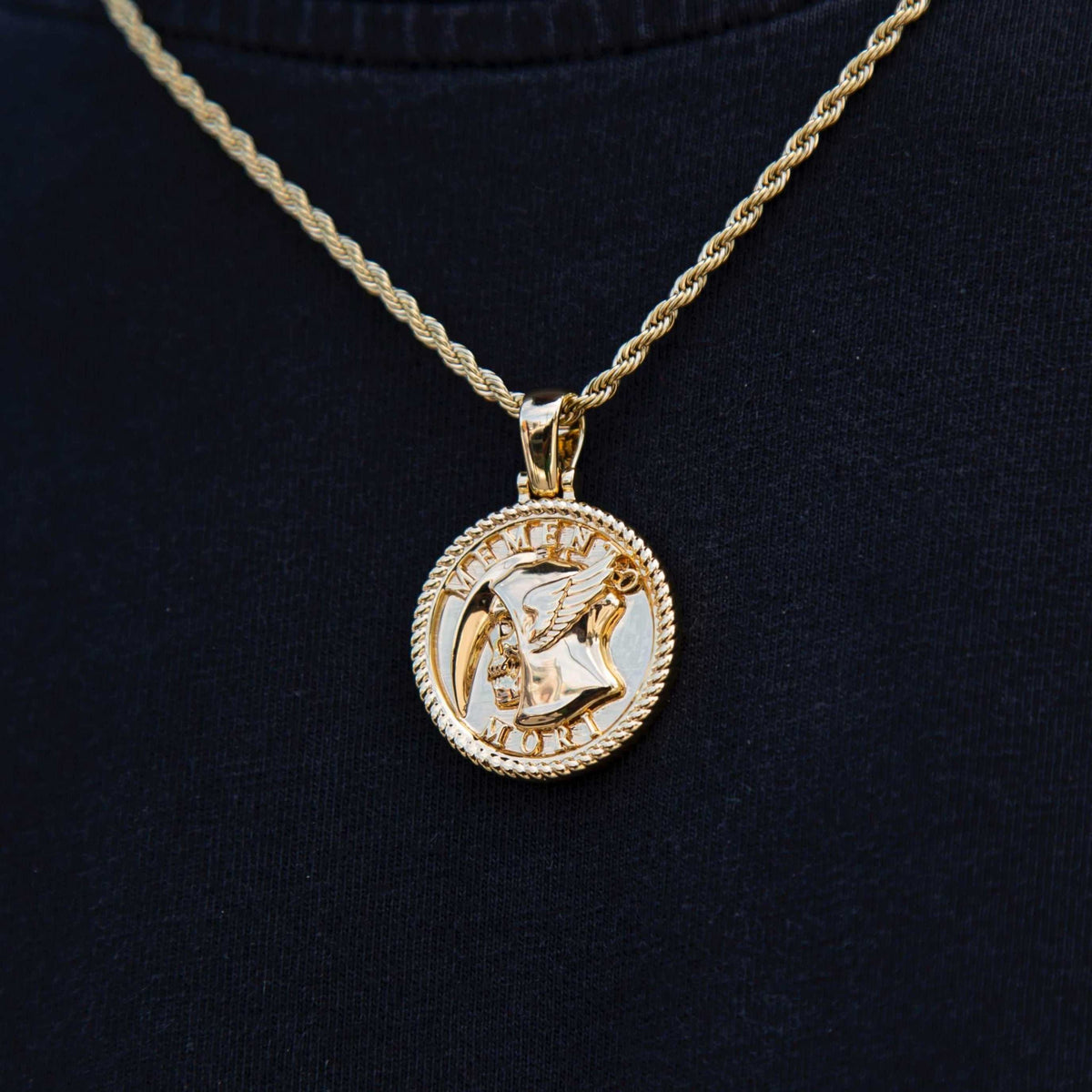 GLD Men Memento Mori Coin Pendant