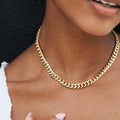 GLD Women Miami Cuban Link Necklace in Yellow Gold - 8mm