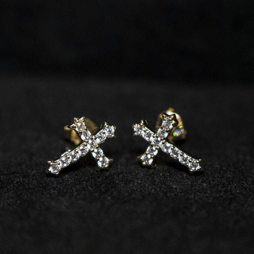 GLD Men Micro Cross Stud Earrings