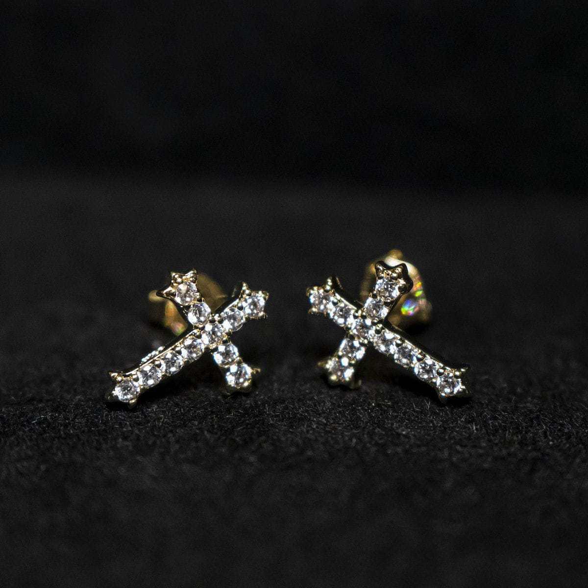 GLD Men Micro Cross Stud Earrings