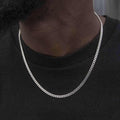 GLD Men Micro Cuban Chain in White Gold- 3mm